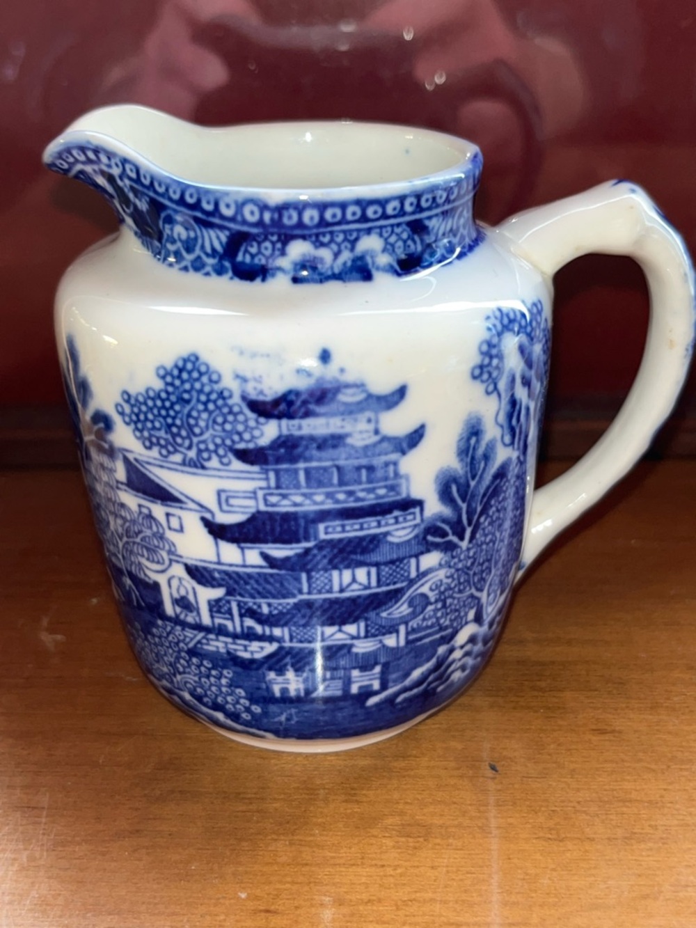 Antique Wedgwood  & Co. England “Willow” Transferware Creamer Pitcher